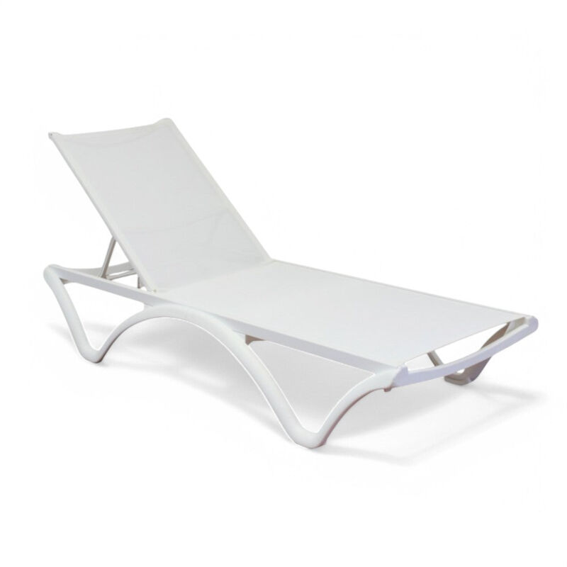 foto del prodotto lettino prendisole in polipropilene impilabile 190x70xh32 cm bianco