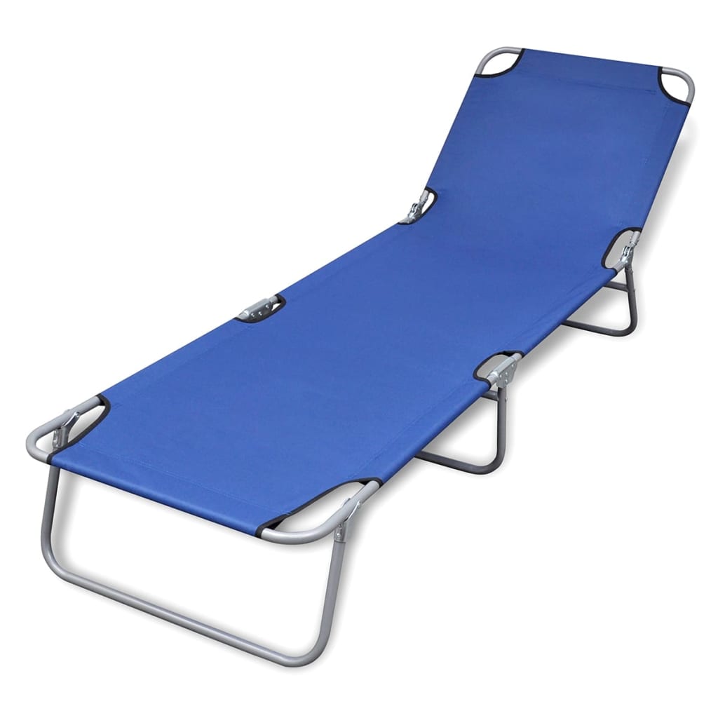 foto del prodotto lettino prendisole pieghevole acciaio verniciato a polvere blu cod mxl 17864