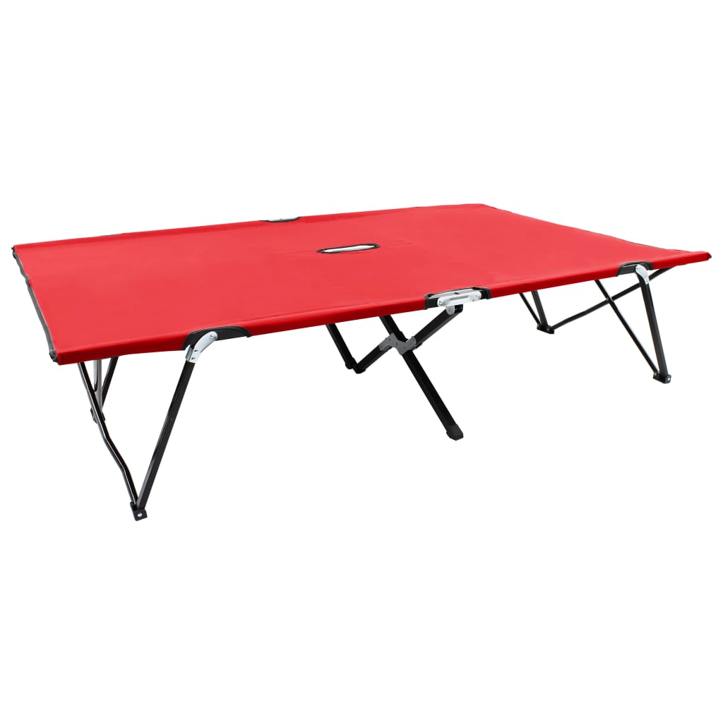 foto del prodotto lettino prendisole pieghevole per 2 persone rosso in acciaio cod mxl 62864