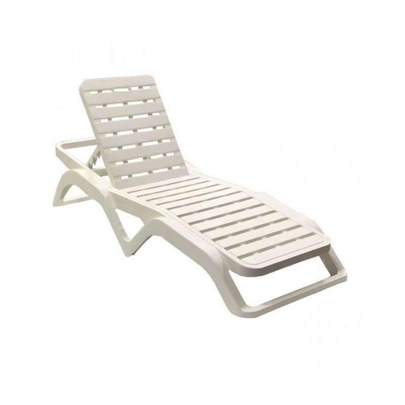 foto del prodotto lettino prendisole, sdraio da giardino regolabile, lettino da esterno, 100 made in italy, cm 192x72h100, bianco