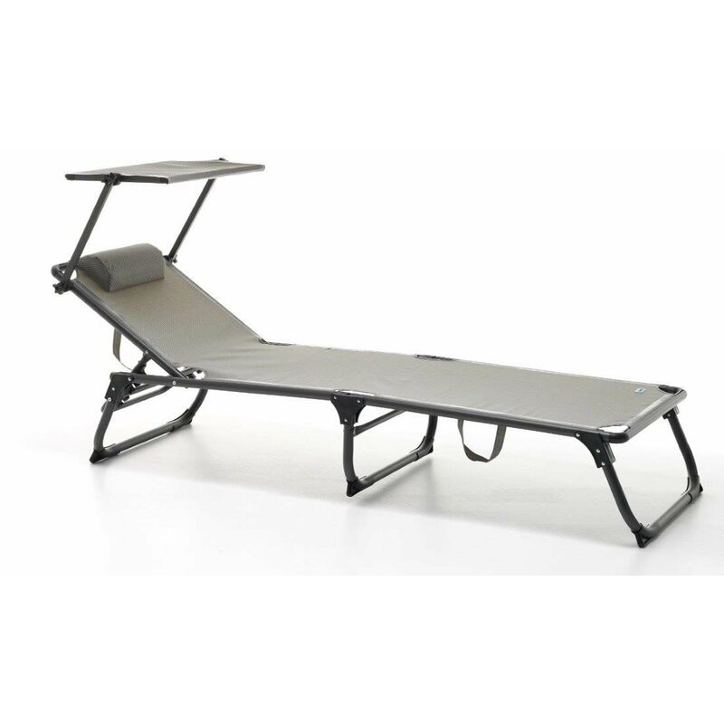 foto del prodotto lettino shark alluminio mare reclinabile pieghevole colore antracite 187x60x30