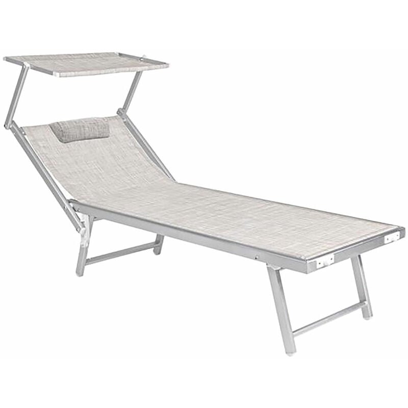 foto del prodotto lettino spiaggia con parasole e poggiatesta budelli doppio cm.208 x 85 x h 40,5