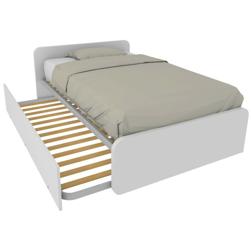 foto del prodotto letto 1 piazza e mezza con letto estraibile bianco