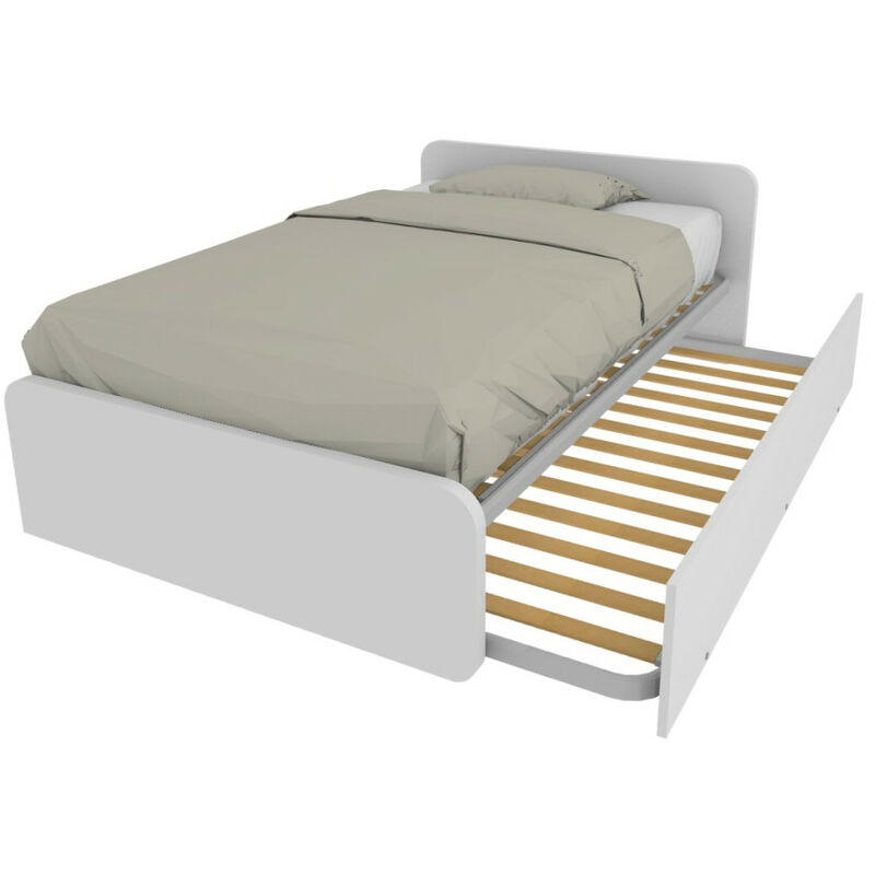 foto del prodotto letto 1 piazza e mezza con letto estraibile bianco