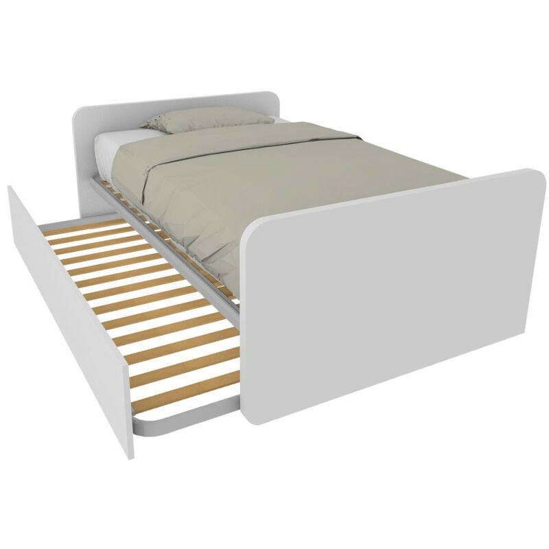 foto del prodotto letto 1 piazza e mezza con letto estraibile bianco