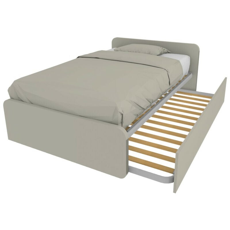 foto del prodotto letto 1 piazza e mezza con letto estraibile - ecru cappuccino