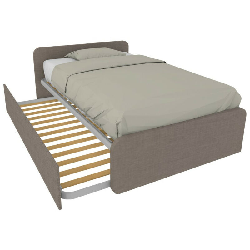 foto del prodotto letto 1 piazza e mezza con letto estraibile grigio fumo