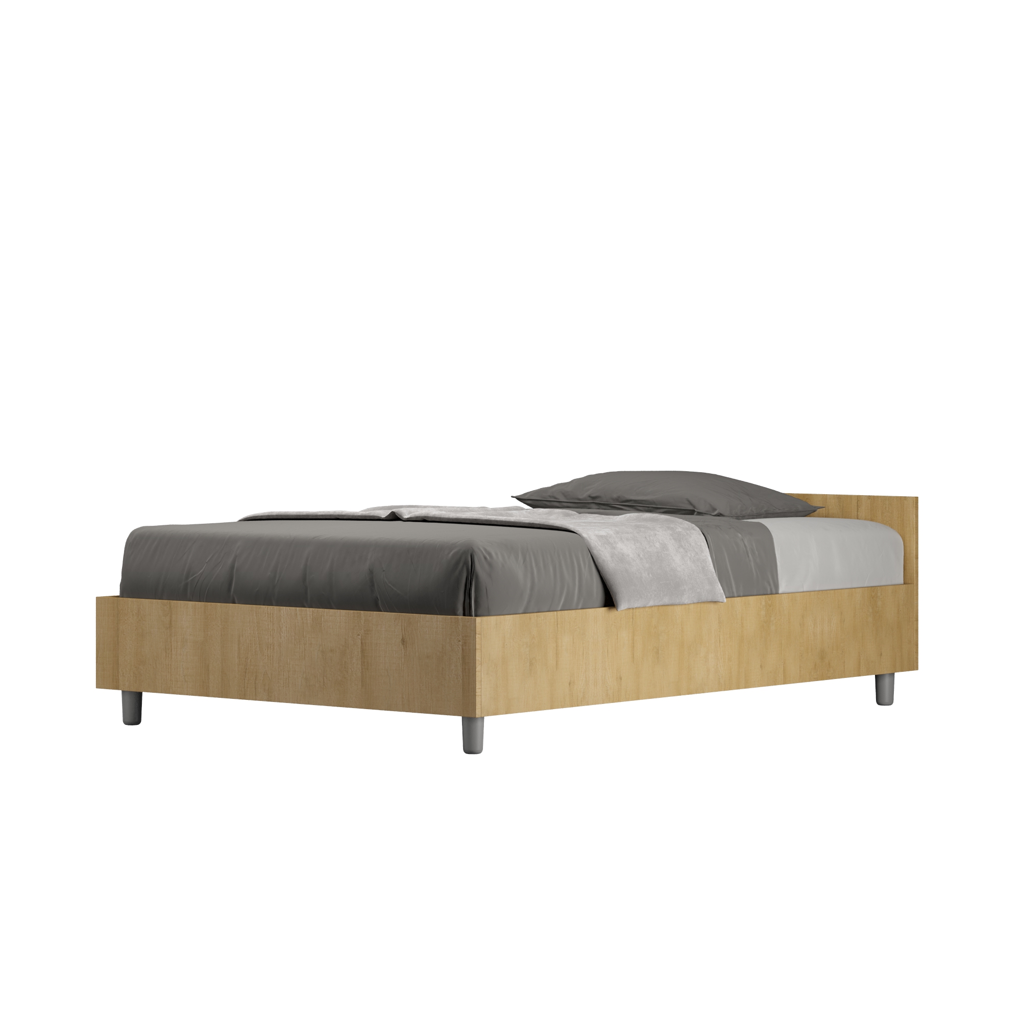 foto del prodotto letto 1 piazza e mezzo 120x190 cm senza rete nuamo quercia