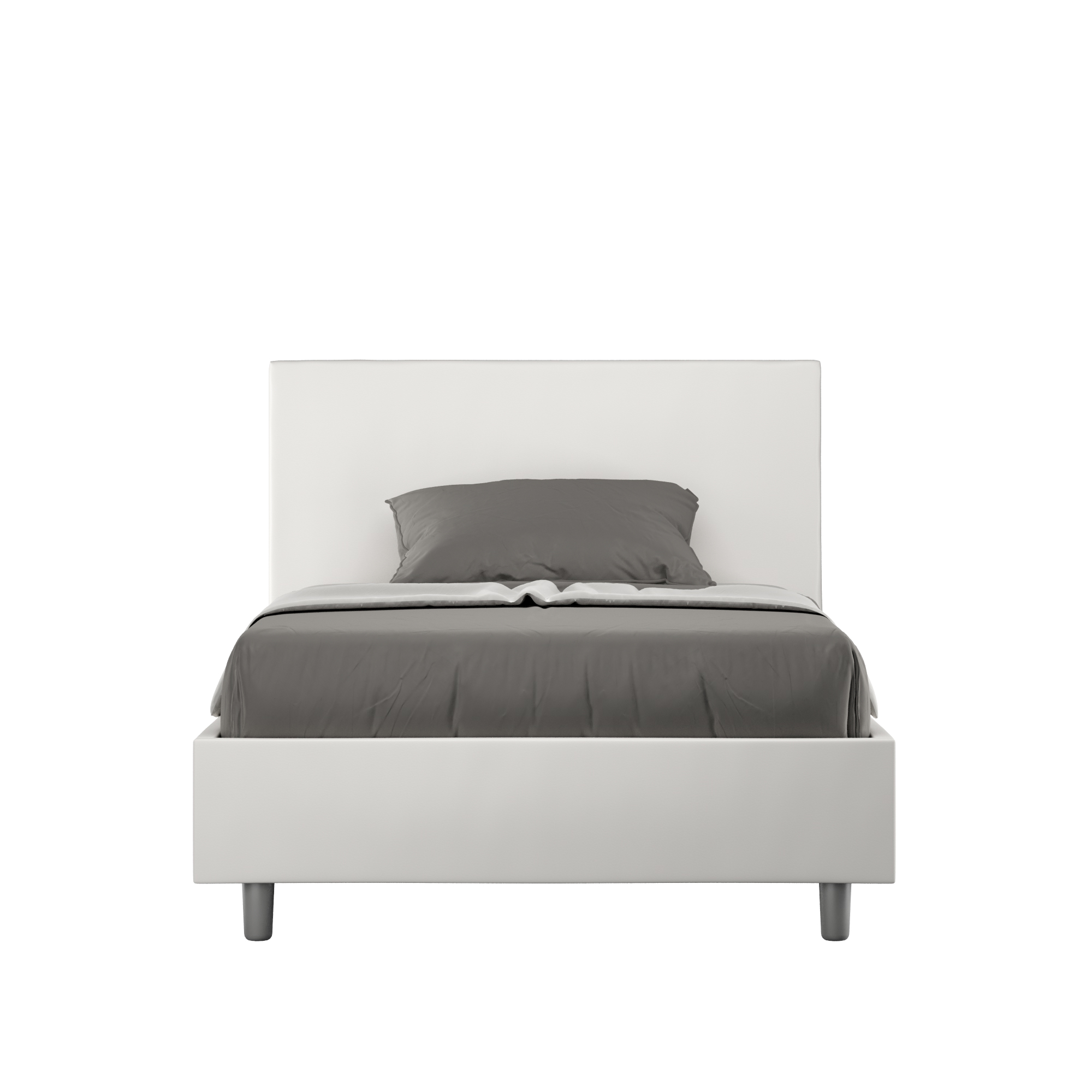 foto del prodotto letto 1 piazza e mezzo 120x200 cm con rete e contenitore adele bianco