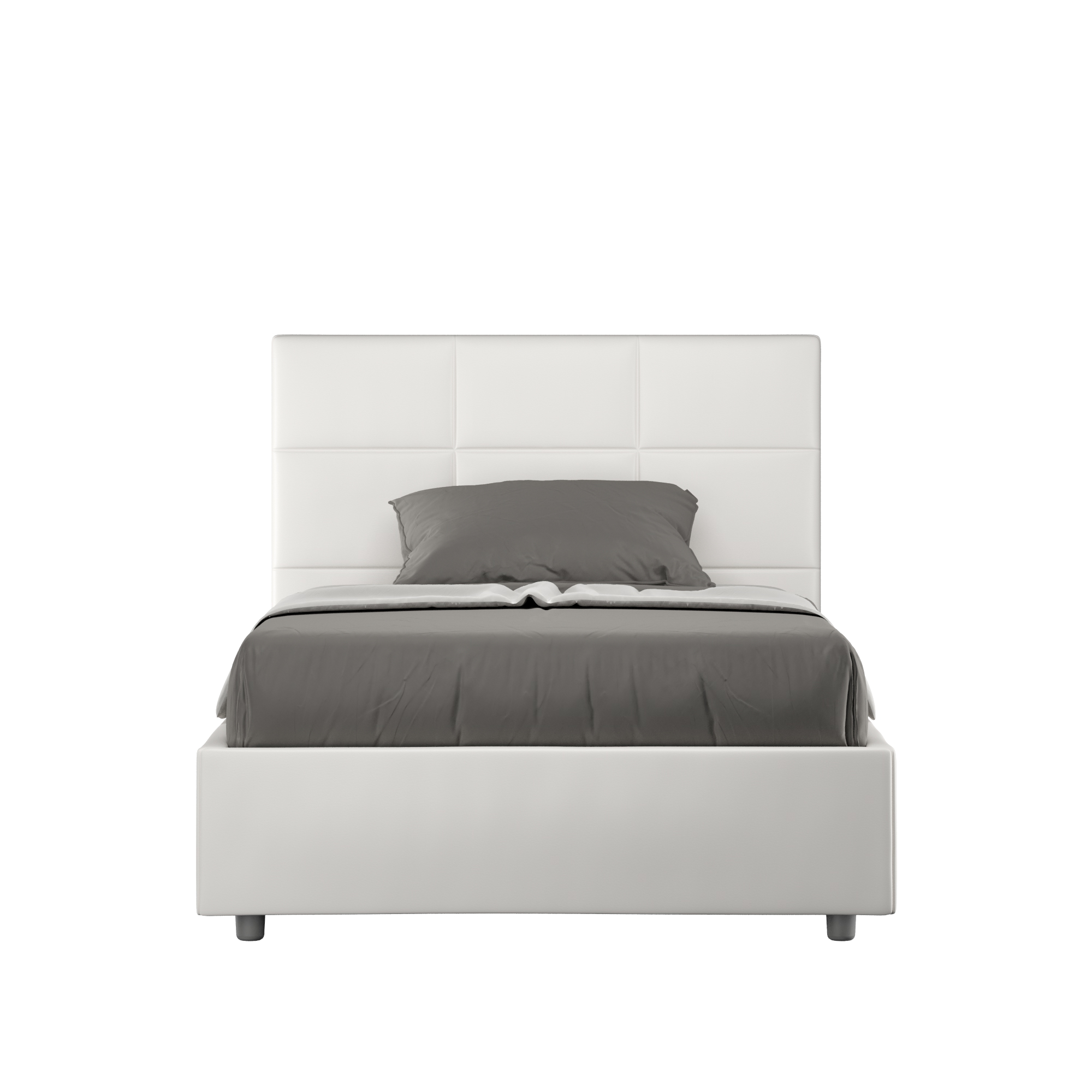 foto del prodotto letto 1 piazza e mezzo 120x200 cm con rete e contenitore mika bianco