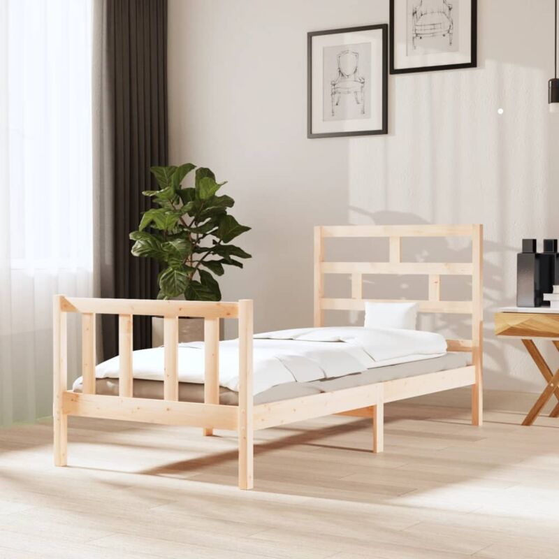 foto del prodotto letto 100x200 cm con tocco moderno in legno disponibile in vari colori colore marrone chiaro
