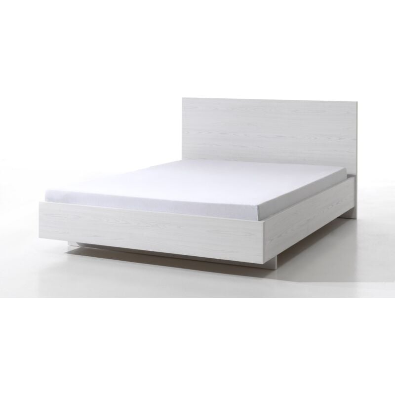 foto del prodotto letto 160x200 colore bianco effetto legno collezione olvena