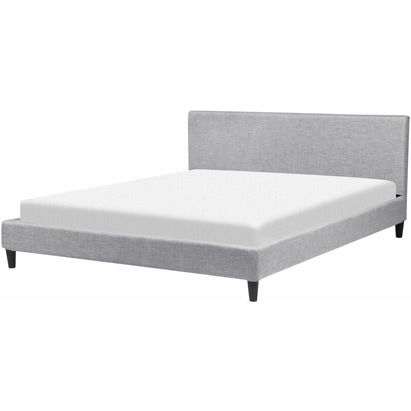 foto del prodotto letto 180 x 200 cm con rete a doghe in tessuto grigio contemporanea