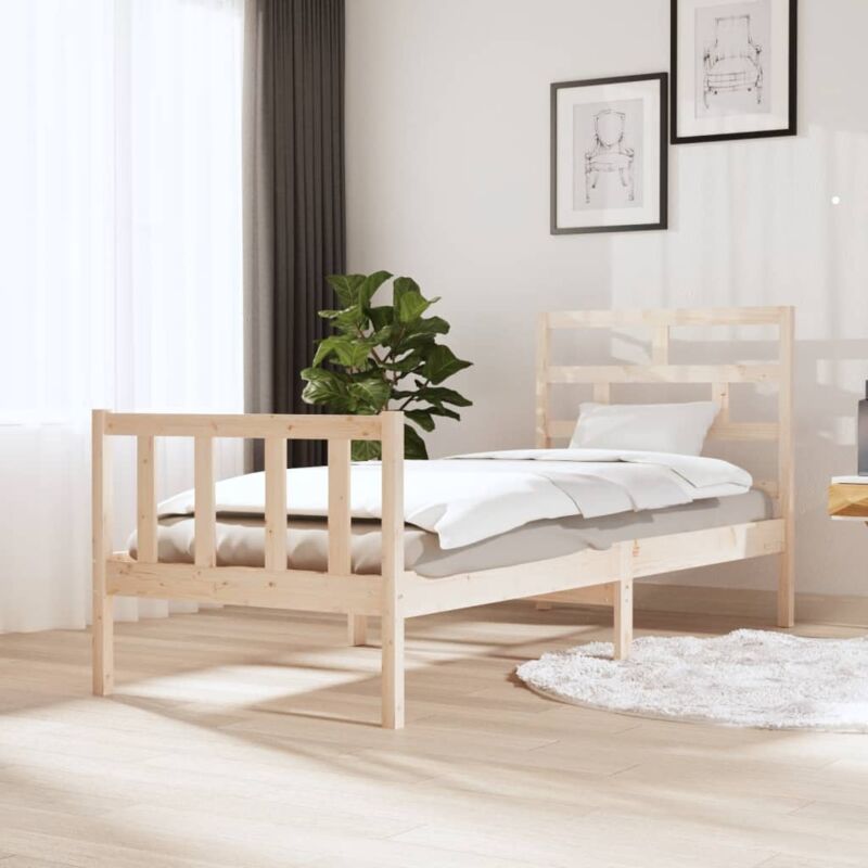 foto del prodotto letto 75x190 cm con tocco moderno in legno disponibile in vari colori colore marrone chiaro