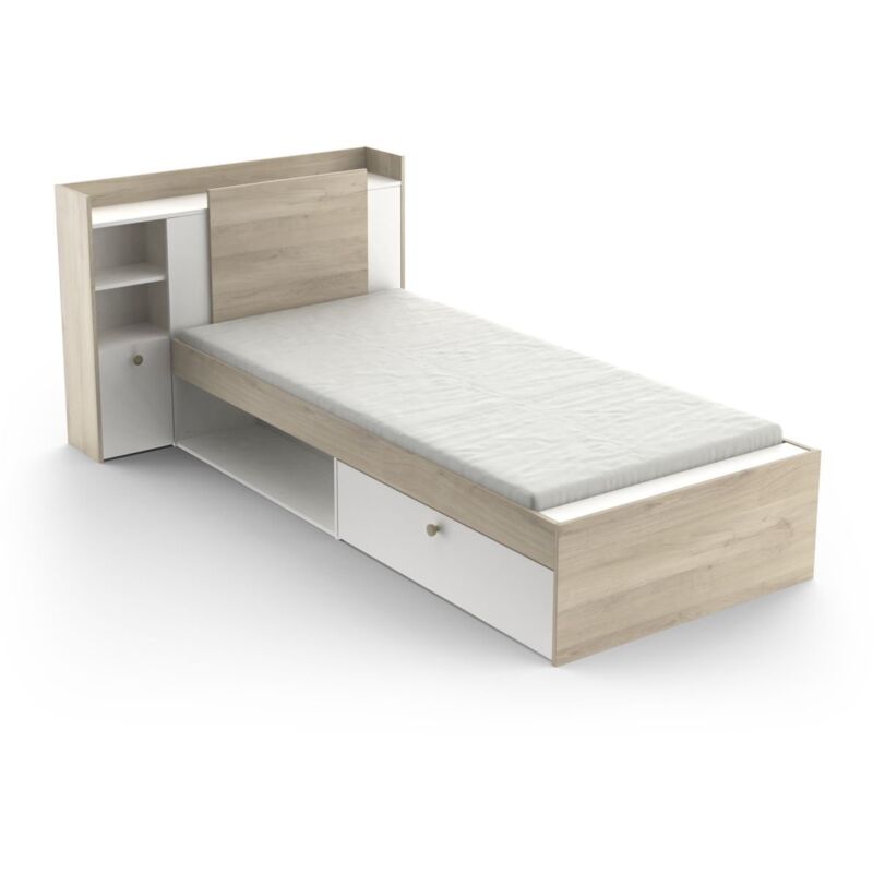 foto del prodotto letto 90x190 200 cm con 1 cassetto e 1 nicchia l124,5 cm