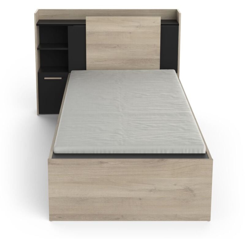 foto del prodotto letto 90x190/200 cm con 1 cassetto e 1 nicchia - l124,5 cm