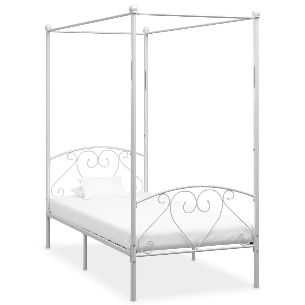 foto del prodotto letto a baldacchino bianco in metallo 120x200 cm cod mxl 62086