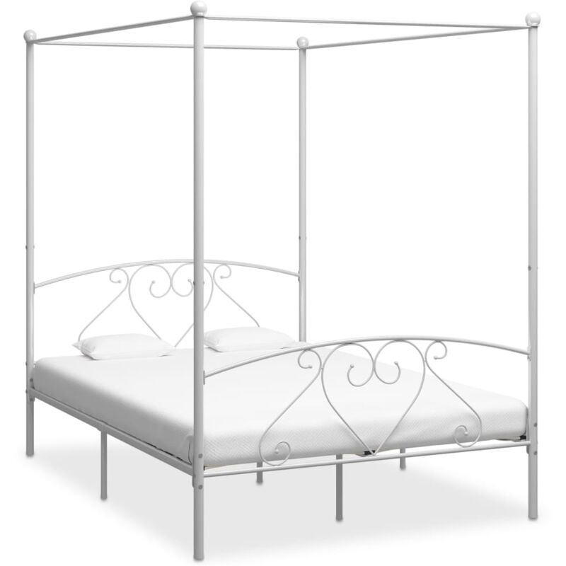 foto del prodotto letto a baldacchino struttura letto letto per adulti bianco in metallo 160x200 cm bv866067 bonnevie