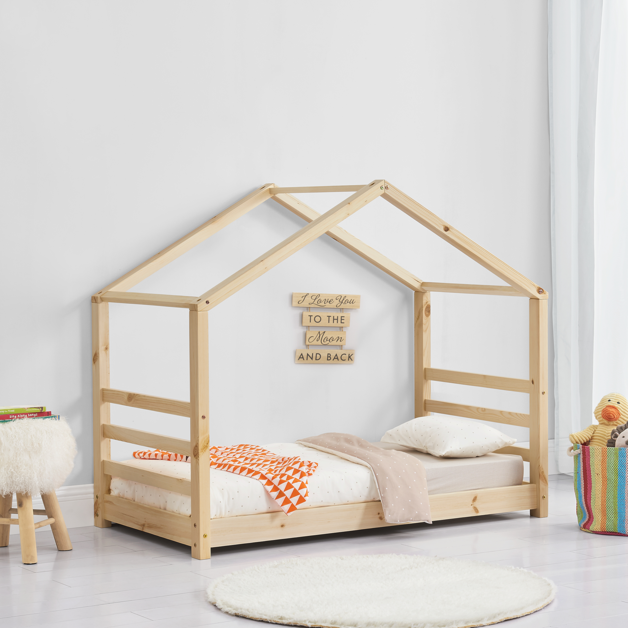 foto del prodotto letto a casetta per cameretta vard 80x160 cm legno naturale en.casa 
