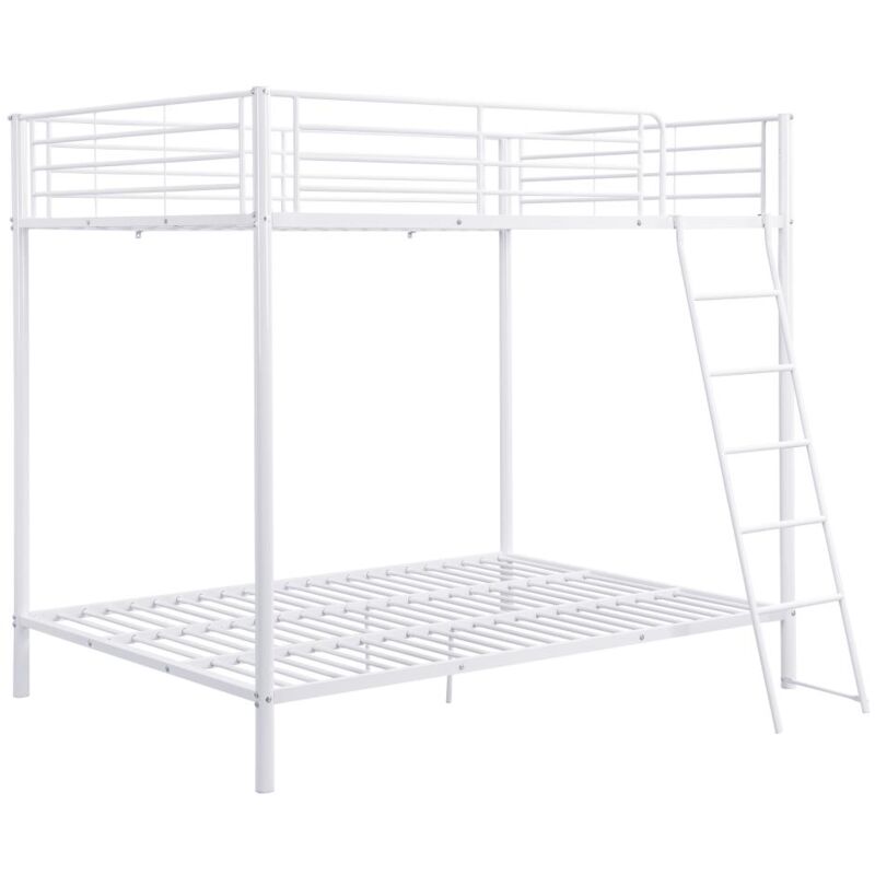 foto del prodotto letto a castello 2 x 140 x 190 cm metallo bianco gemini