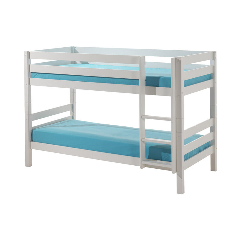 foto del prodotto letto a castello 90x200 altezza 140 cm molla inclusa vipack pino bianco