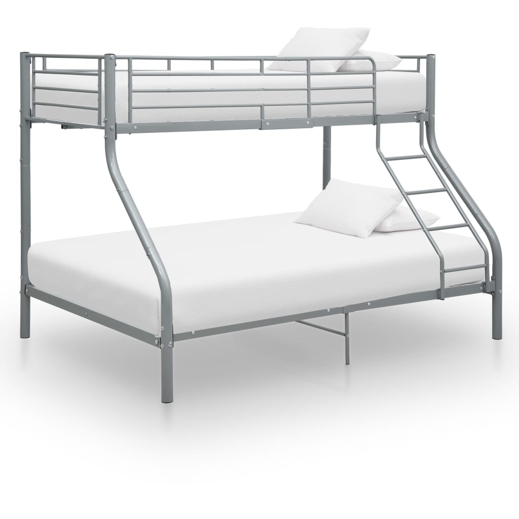 foto del prodotto letto a castello grigio in metallo 140x200 cm 90x200 cm cod mxl 52637