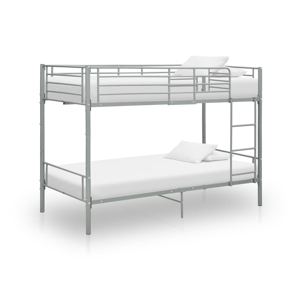 foto del prodotto letto a castello grigio in metallo 90x200 cm cod mxl 61840