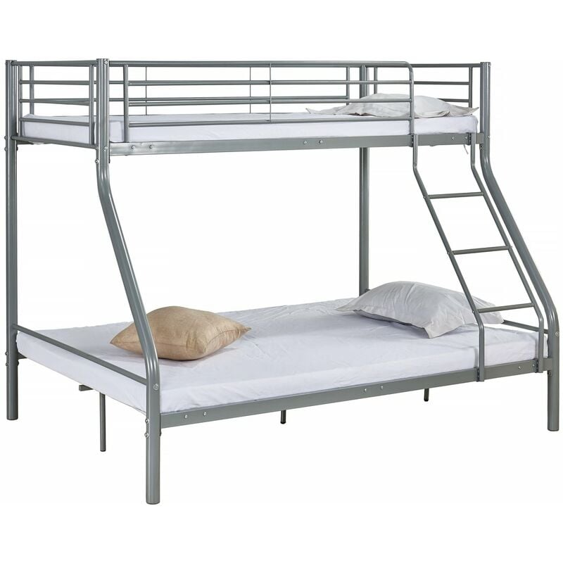 foto del prodotto letto a castello in metallo leo incl. rete 90 140 x 190 cm grigio