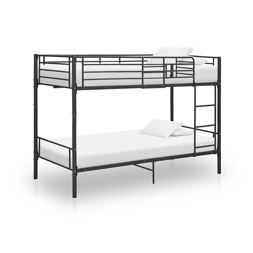 foto del prodotto letto a castello nero in metallo 90x200 cm cod mxl 65418