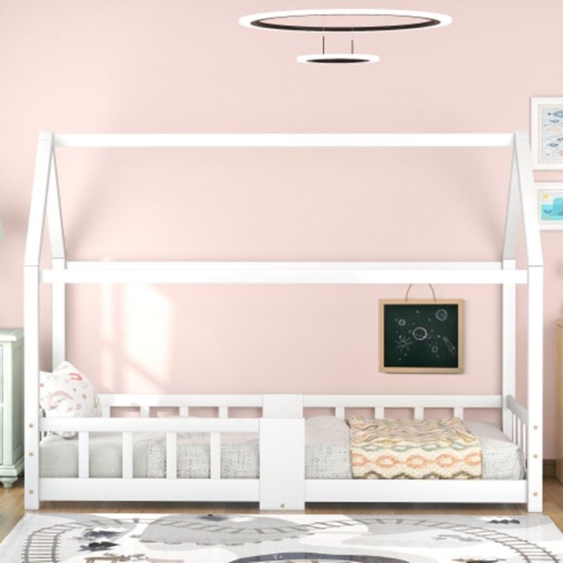 foto del prodotto letto a castello per bambini 90 x 200 cm, letto in legno per cameretta, con rete a doghe bianca senza materasso 