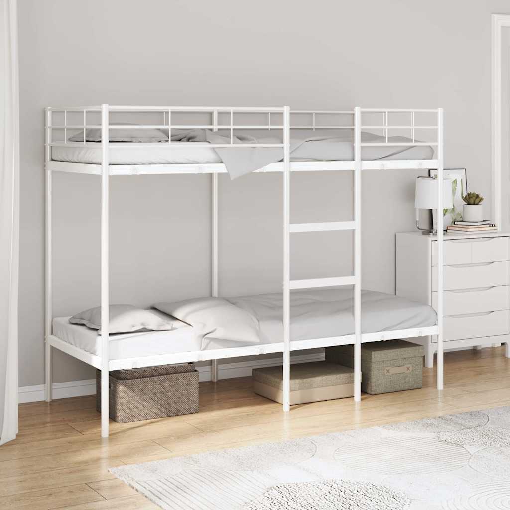 foto del prodotto letto a castello senza materasso bianco 75x190 cm in acciaio