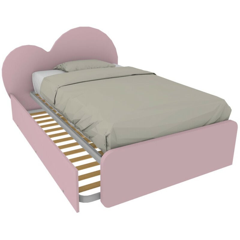 foto del prodotto letto a cuore 1 piazza e mezza con secondo letto estraibile perfetto per camerette cipriaf3c4ff