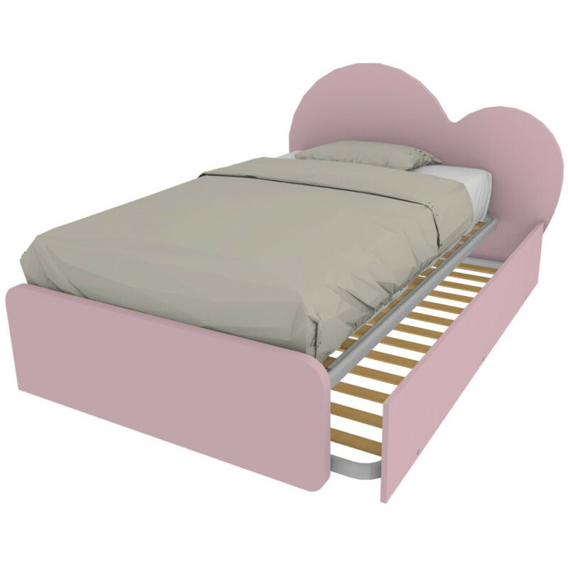 foto del prodotto letto a cuore 1 piazza e mezza con secondo letto estraibile perfetto per camerette cipriaf3c4ff