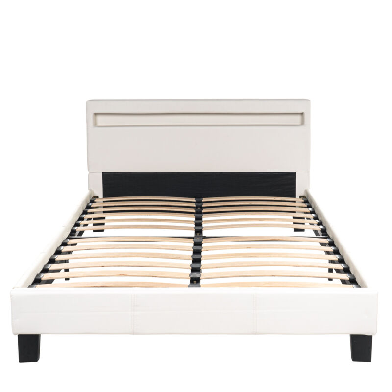 foto del prodotto letto a led astro colore bianco, dimensioni 140 x 200 cm home deluxe