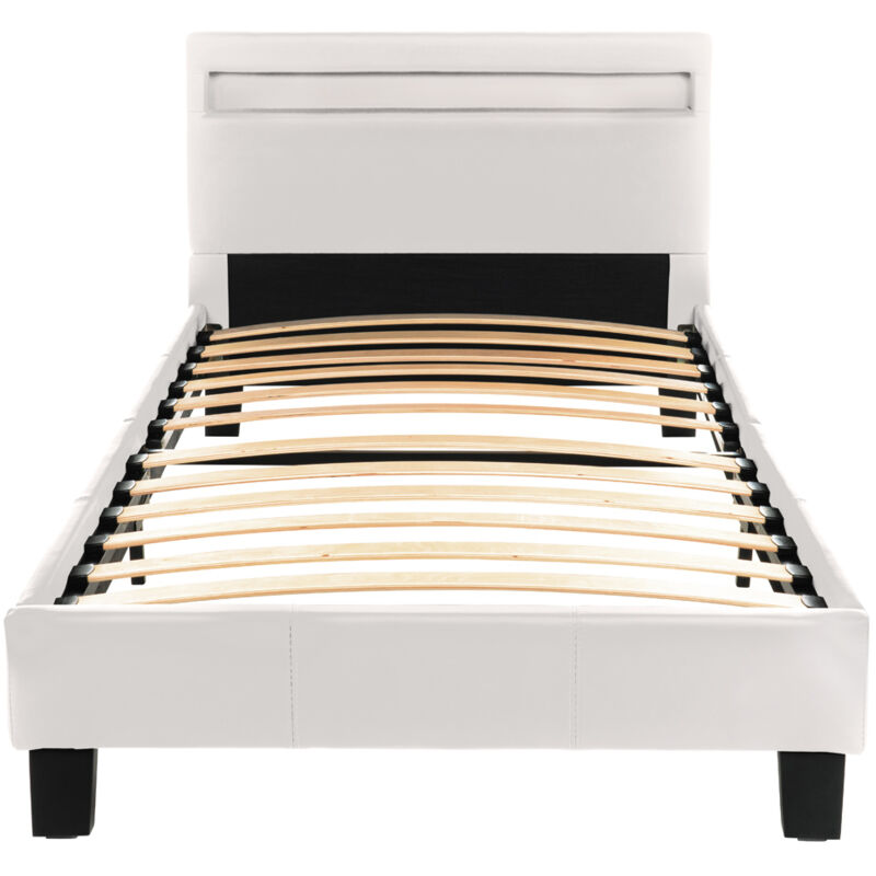 foto del prodotto letto a led astro colore bianco, dimensioni 90 x 200 cm home deluxe