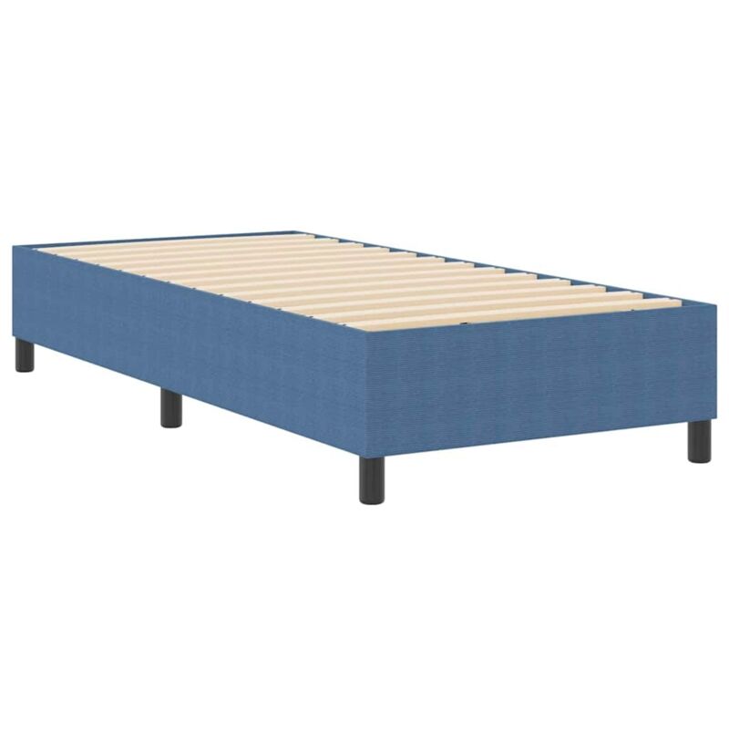 foto del prodotto letto a molle blu 90 x 190 cm tessuto in velluto a coste vidaxl