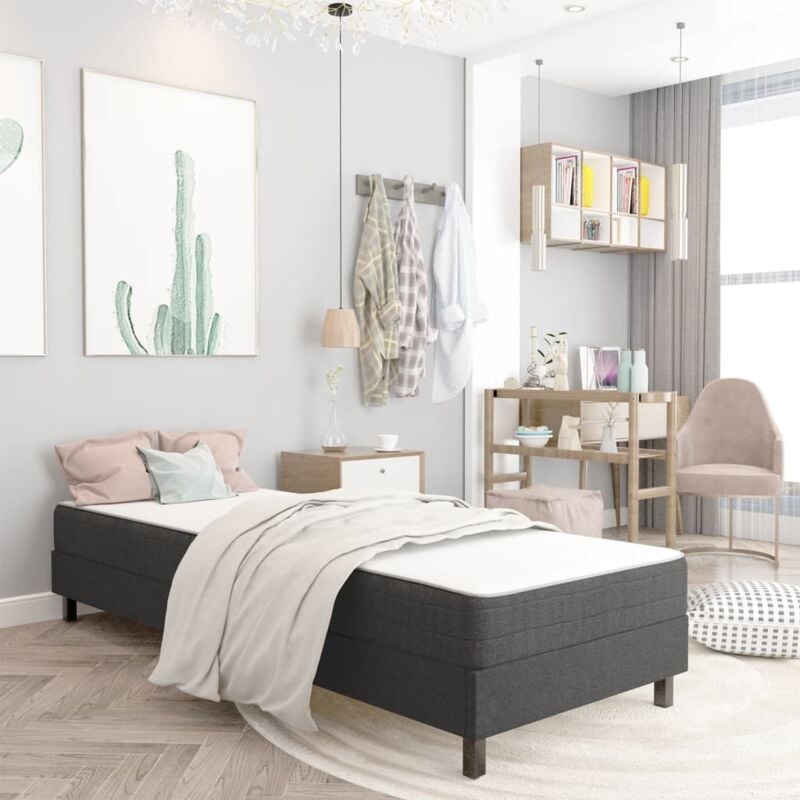 foto del prodotto letto a molle grigio in tessuto 100x200 cm vidaxl