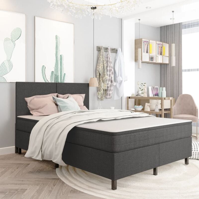 foto del prodotto letto a molle grigio in tessuto 180x200 cm vidaxl