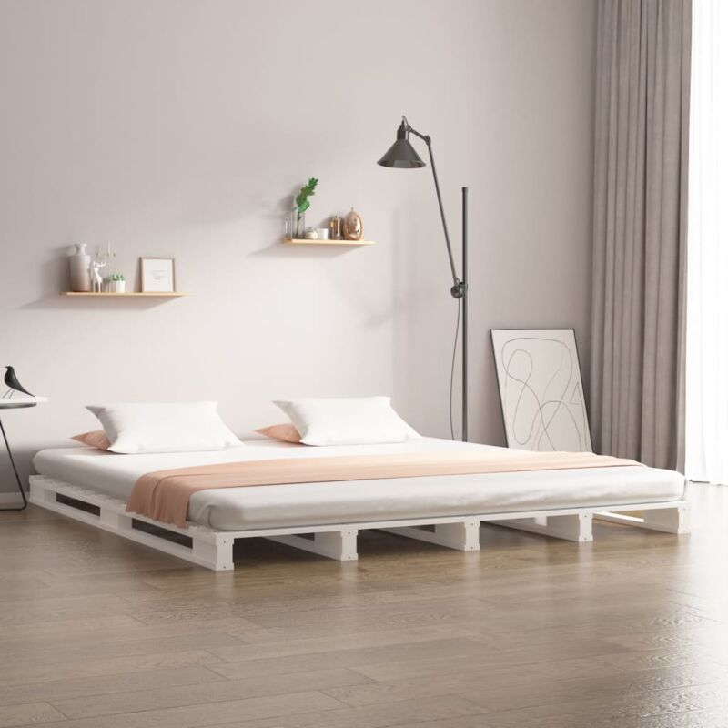 foto del prodotto letto a pallet bianco 120x190 cm small double legno di pino vidaxl