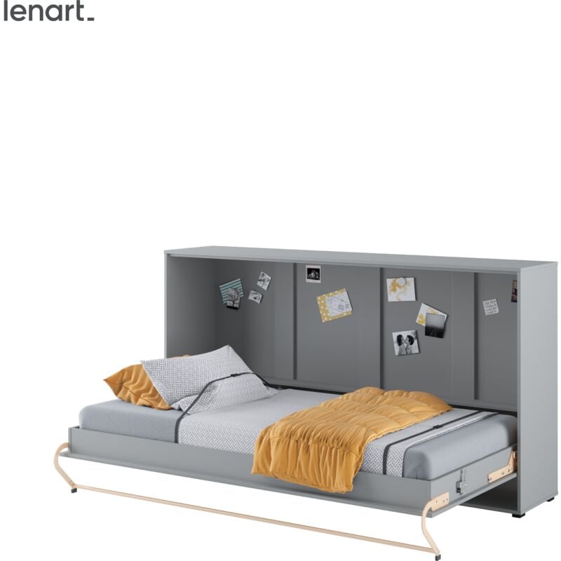 foto del prodotto letto a scomparsa lenart concept pro cp06 90x200 orizzontale grigio opaco