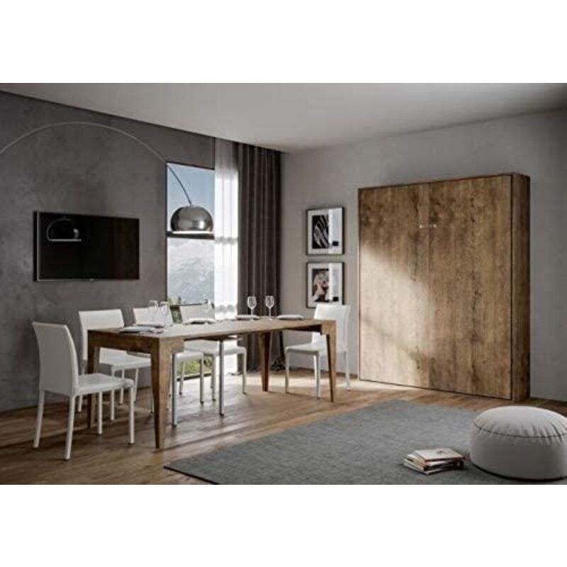 foto del prodotto letto a scomparsa verticale 140 cm stile francese noce kentaro