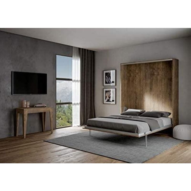 foto del prodotto letto a scomparsa verticale matrimoniale 160 cm noce kentaro