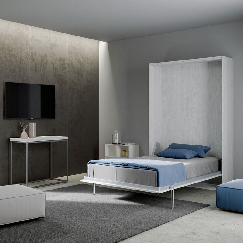 foto del prodotto letto a scomparsa verticale una piazza e mezza 120 cm kentaro bianco