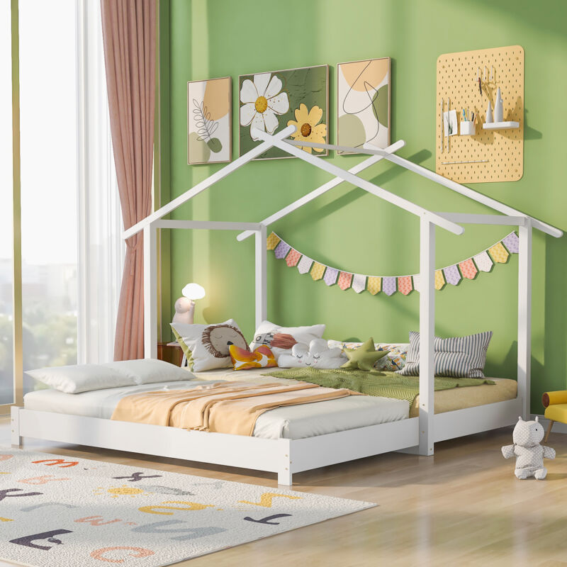 foto del prodotto letto a soppalco 90 180 x 190 cm lettino per bambini in legno per ragazzi e ragazze lettino per bambini in legno massello trasformabile letto a terra