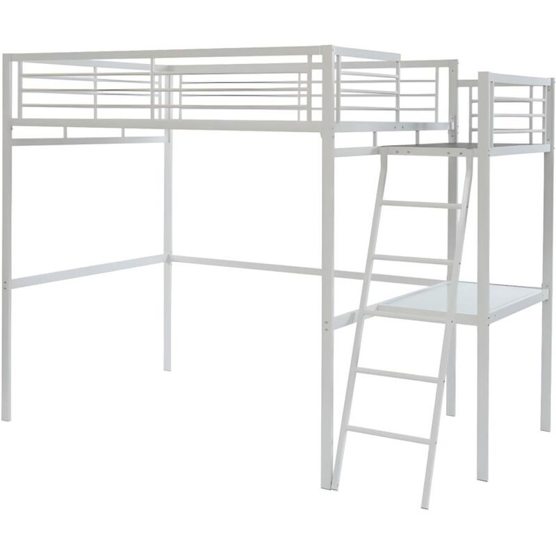foto del prodotto letto a soppalco con piano scrivania 140 x 190 cm bianco casual ii