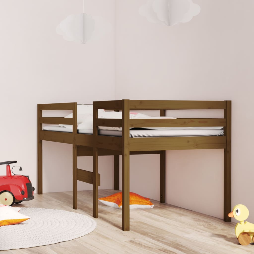 foto del prodotto letto a soppalco miele 90x200 cm in legno massello di pino cod mxl 58210
