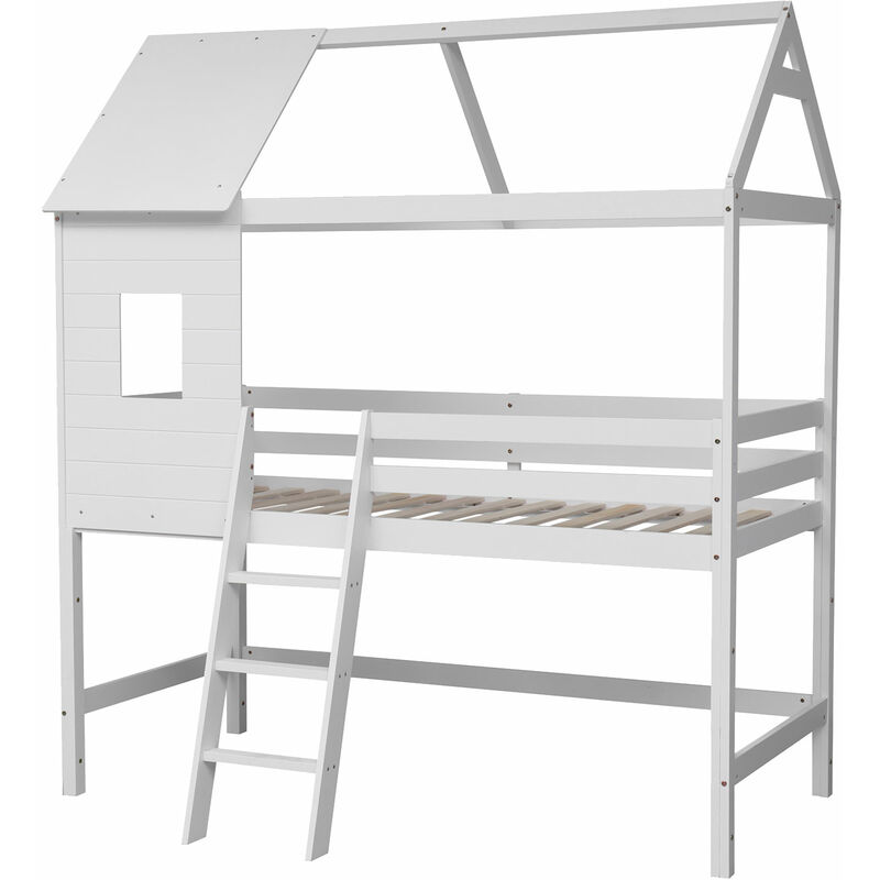 foto del prodotto letto a soppalco per bambini 190x90cm bianco margot