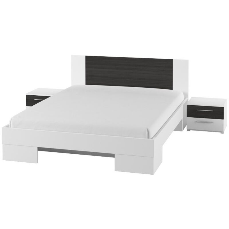 foto del prodotto letto adulto 160x200 collezione irina. colori bianco e grigio antracite.