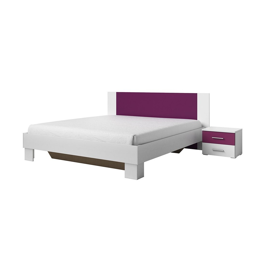 foto del prodotto letto adulto 180x200 collezione irina. colori grigio bianco e lilla.