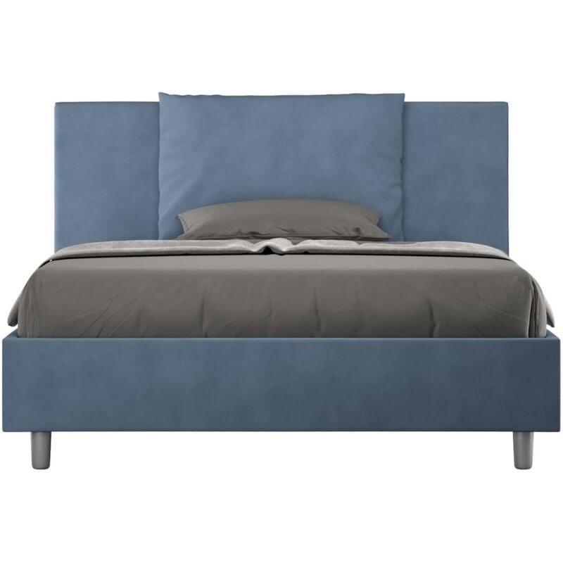 immagine 0 del prodotto letto alla francese rivestito in microfibra antea dimensione rete 140x190 tipologia letto senza rete colore blu